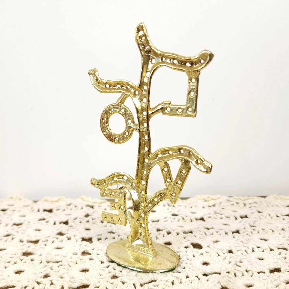 Vintage Torino Gold Tone Earring Tree Holder 1970s‎ EUC